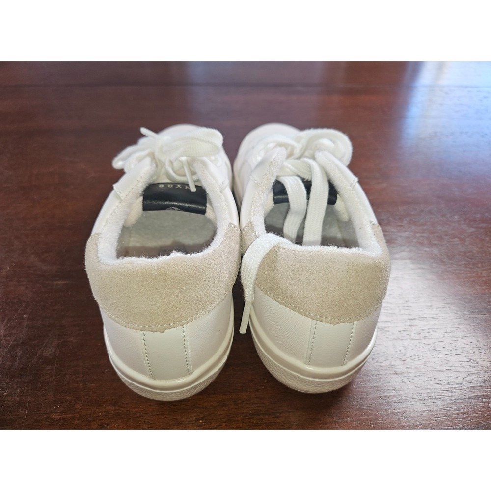 Steve Madden Starling White Multi Suede Tan Suede Star Leather Sneakers Size 6 M - Picture 3 of 9